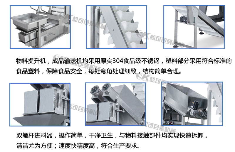 SK-L620全自动冰块冰粒包装机自动称重包装机每个部分的细节展示图