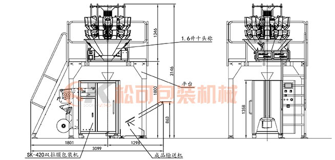 全自动糖果袋中袋颗粒称重包装机图片