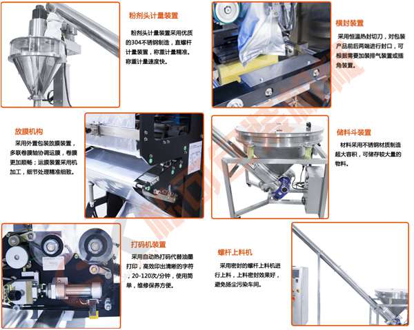 立式全自动葡萄糖粉剂包装机 1000g粉末自动称重包装机产品细节图